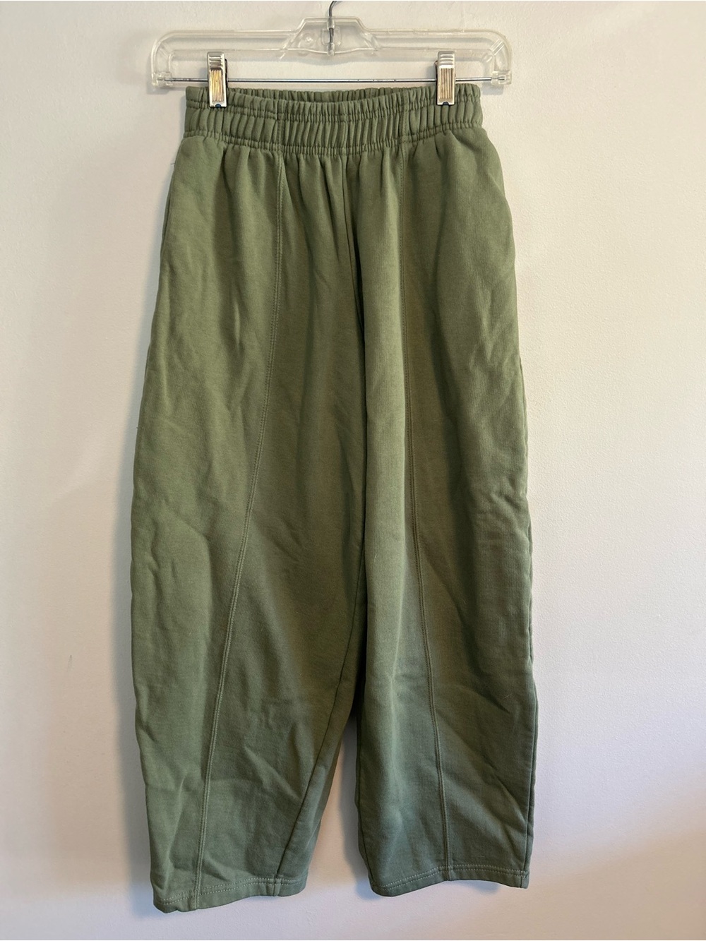 Zara small Olive Green barrel leg Jogger Pants